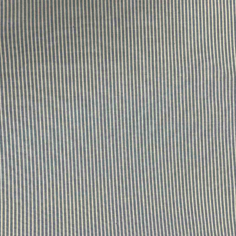 Algodón tejido a rayas RAYCO Azul jeans / Crudo